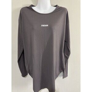 GymShark Open Back Ark Long Sleeve Shirt Women’s Medium Athletic Gray Top